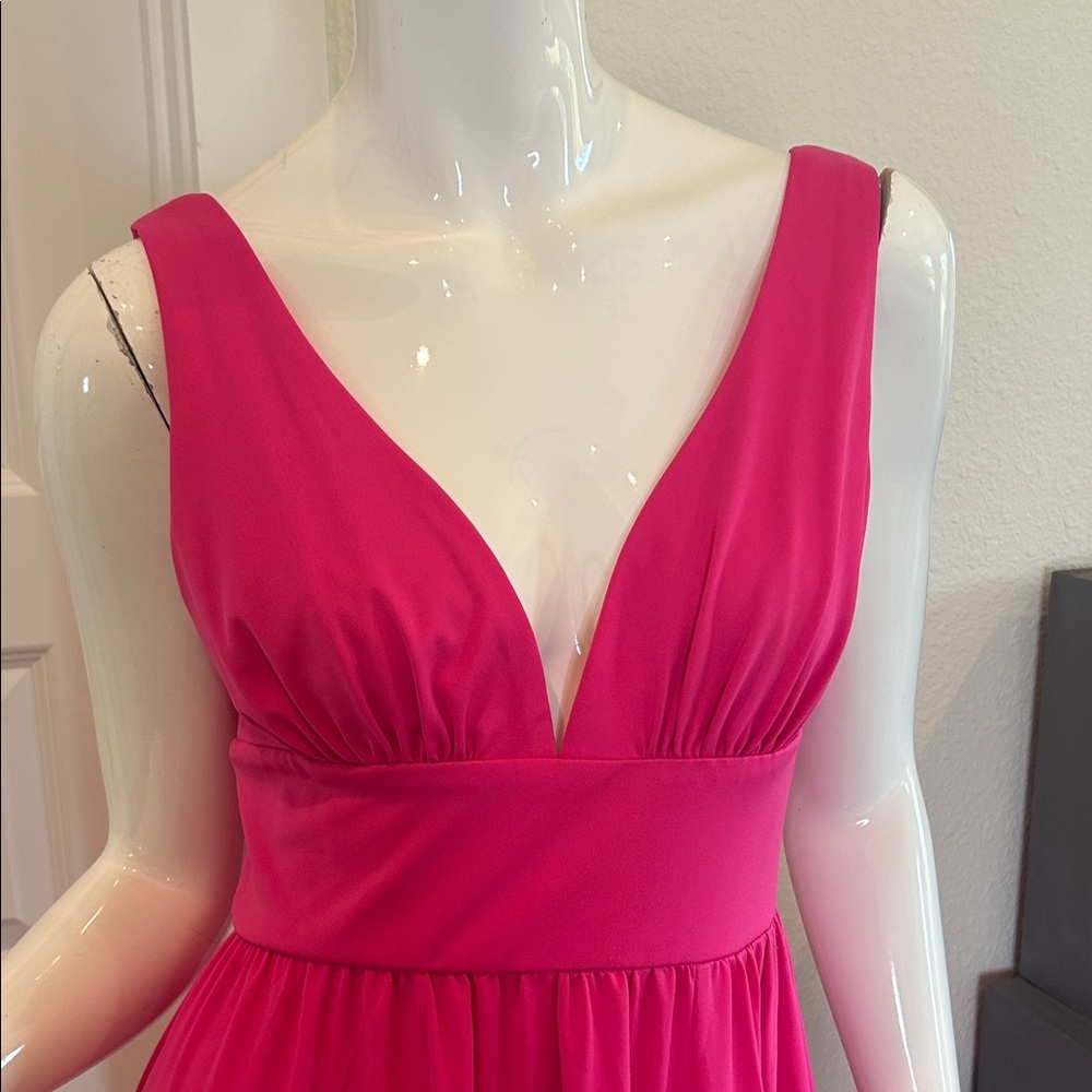 Ever Pretty Fuchsia Deep V-Neck Maxi Dress size S - Picture 2 of 8